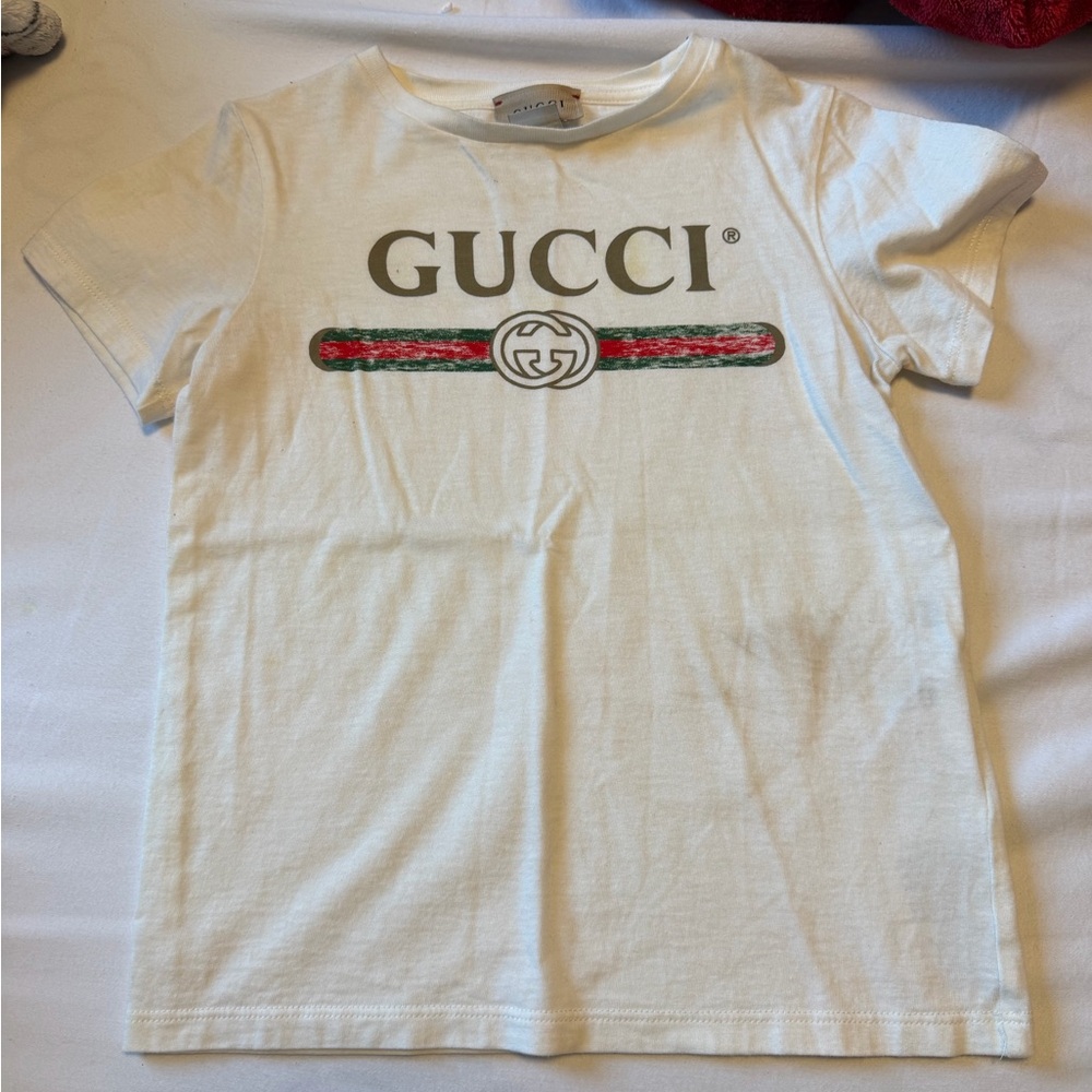 Gucci Kids White Tee with Iconic Logo